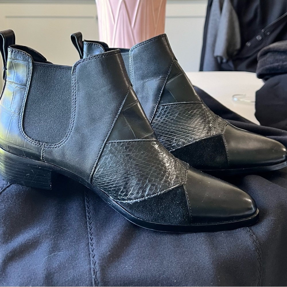 Coach leather patchwork booties 7.5